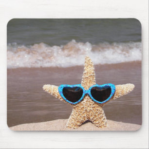 Mousepad estrela do mar em um biquini