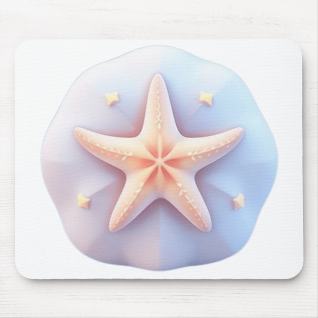 Mousepad Estrela-do-mar em uma Pedra de Forma Única (Frente)