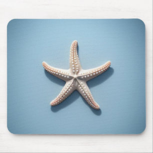 Mousepad Estrela-do-mar Exótica com Fundo Azul