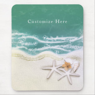 Mousepad Estrela do Mar na Praia Água do Mar Azul Turquesa