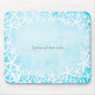 Mousepad Estrela-do-mar Pintada Azul Aqua Praia Tropical Pe