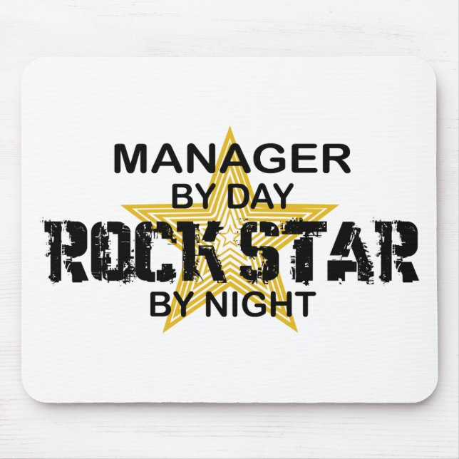 Mousepad Estrela do rock do gerente em a noite (Frente)