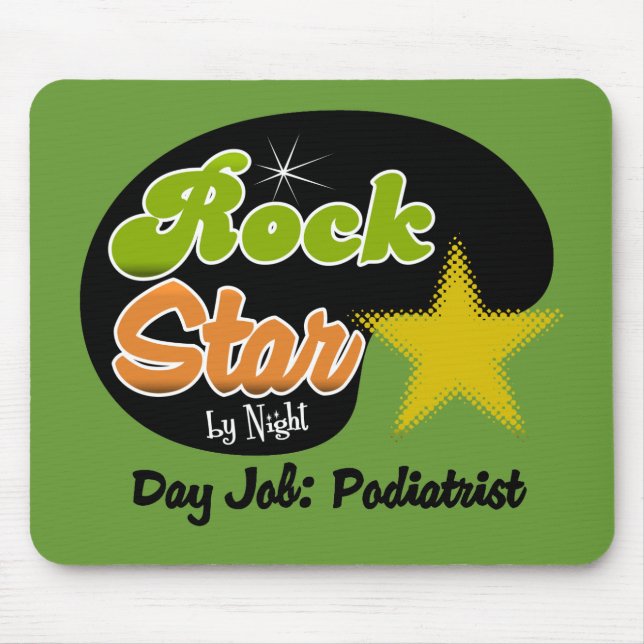 Mousepad Estrela do rock em a noite - Podiatrist do (Frente)