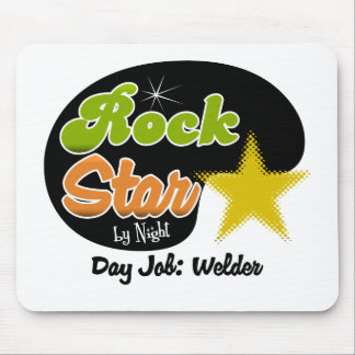 Mousepad Estrela do rock em a noite - soldador do trabalho