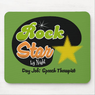 Mousepad Estrela do rock em a noite - terapeuta de discurso