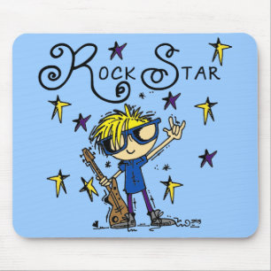 Mousepad Estrela do rock loura do menino
