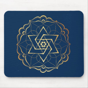 Mousepad Estrela Dourada de Filigre de David