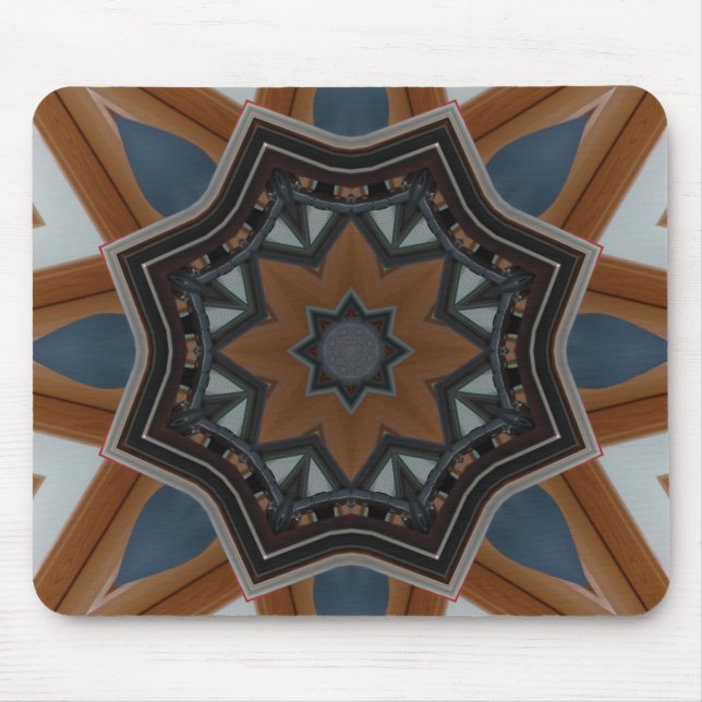 Mousepad Estrela marrom caleidoscópio (Frente)