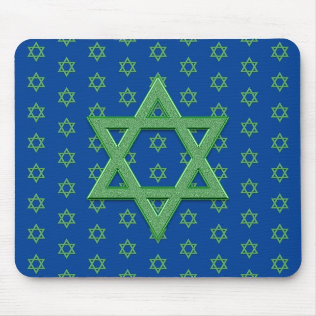 Mousepad Estrela Verde de Davi Sem Costura (Frente)