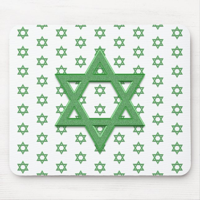 Mousepad Estrela Verde de Davi Sem Costura (Frente)