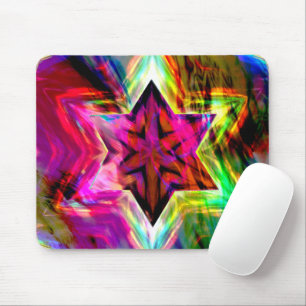 Mousepad Estrela virtual com bordas em tons néon coloridos