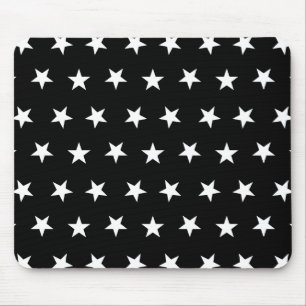 Mousepad Estrelas 8 preto e branco