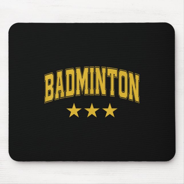 Mousepad Estrelas Amarelas de Badminton Clic Retro Varsity  (Frente)