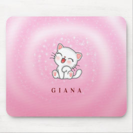 Mousepad Estrelas Brancas de Gato Monograma
