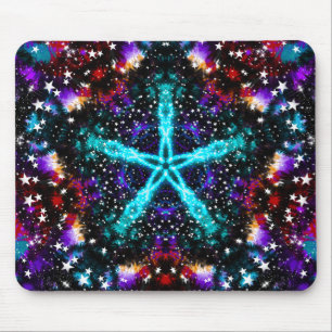 Mousepad Estrelas Coloridas Fractais Universo Mandala Estre