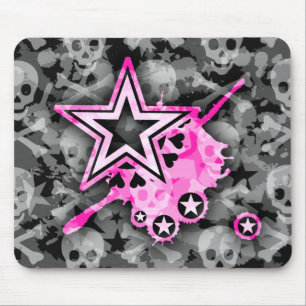 Mousepad Estrelas & crânios de Emo