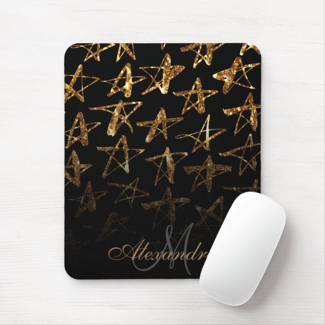 Mousepad Estrelas de brilho do ouro (Com mouse)