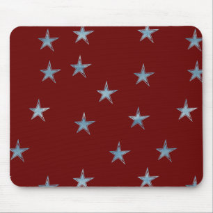 Mousepad Estrelas de Cor da Água Vermelha e Azul