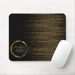 Mousepad Estrelas de disparo preto e Dourado