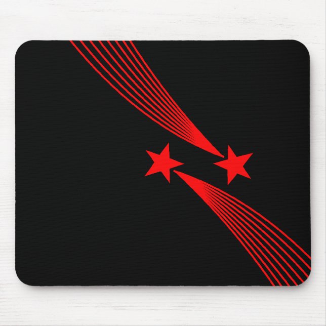 Mousepad Estrelas de disparo - Vermelho em preto (Frente)
