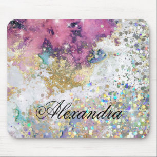 Mousepad Estrelas de galáxias Douradas de brilho moderno