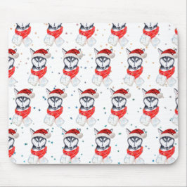 Mousepad Estrelas de Natal da Raça Canina Husky Siberiano
