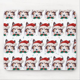 Mousepad Estrelas de Natal da Raça de Cachorro Sheltie