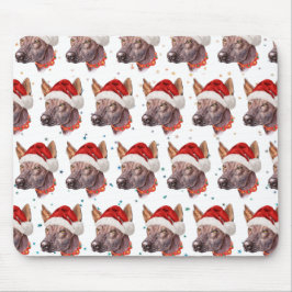 Mousepad Estrelas de Natal da Raça de Cão Sem Pelo Mexicano