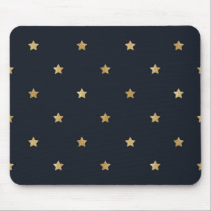 Mousepad Estrelas de ouro em Preto da Meia-Noite