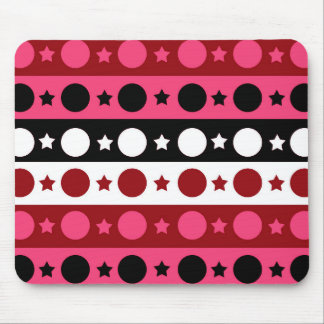 Mousepad Estrelas do Círculo Branco Cor-de-rosa - Design