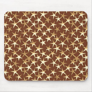 Mousepad Estrelas Douradas de chocolate marrom
