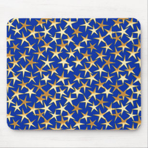 Mousepad Estrelas Douradas em azul cobalto