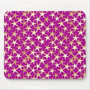Mousepad Estrelas douradas em roxo ametista
