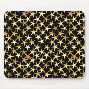 Mousepad estrelas Douradas sobre fundo preto