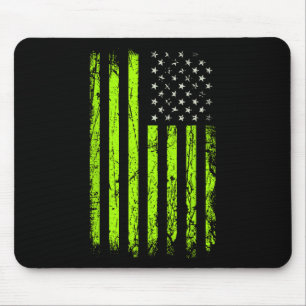 Mousepad Estrelas e Listras Verdes. Bandeira Americana dos