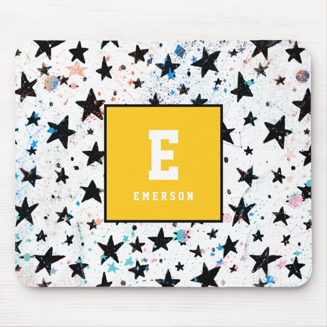 Mousepad estrelas e padrão de astronomia espacial divertida (Frente)