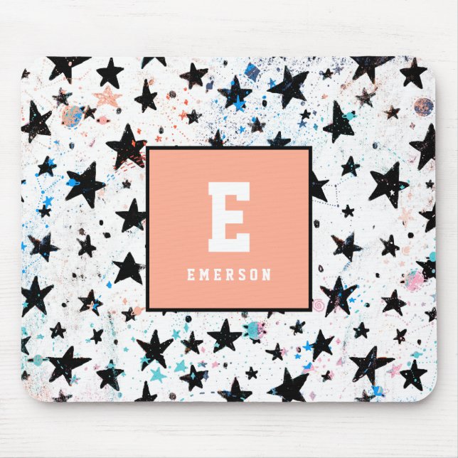 Mousepad estrelas e padrão de astronomia espacial divertida (Frente)
