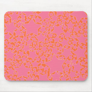 Mousepad Estrelas, Estrelas, Estrelas em Rosa e Laranja