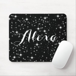 Mousepad Estrelas Grelhas em Preto