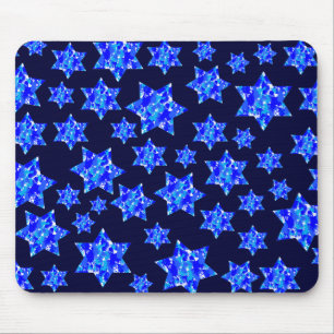 Mousepad Estrelas Judaicas de Pintura Azul