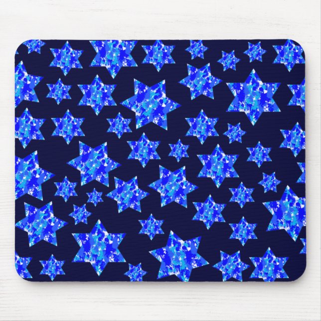 Mousepad Estrelas Judaicas de Pintura Azul (Frente)