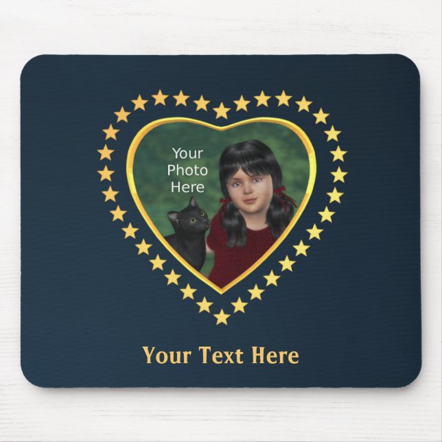 Mousepad Estrelas no Azul da Meia-Noite: Adicionar Foto (Frente)