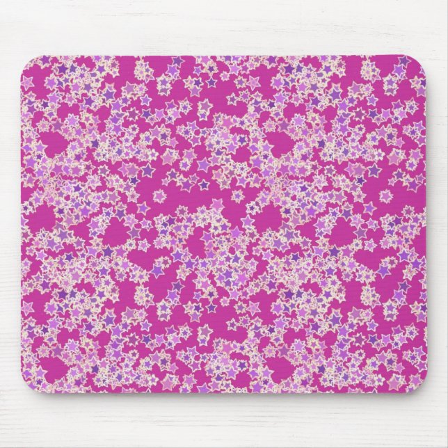 Mousepad Estrelas, tons de lilás contra magenta (Frente)