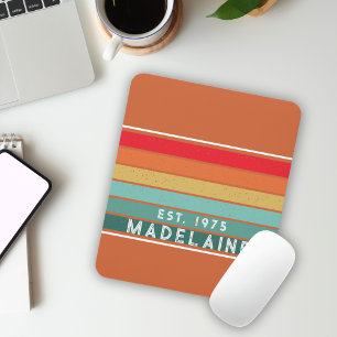 Mousepad Estrias Coloridas Retrovisuais Laranja Quente