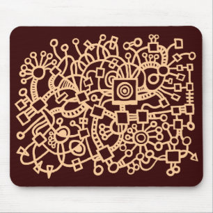 Mousepad Estrutura abstrata - areia em DK Brown