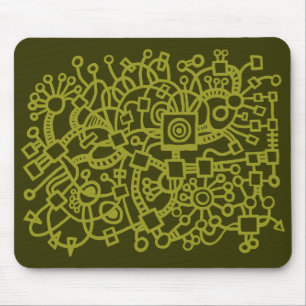 Mousepad Estrutura abstrata - azeitona no verde escuro