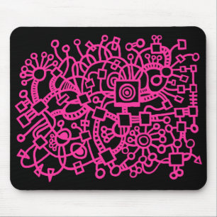 Mousepad Estrutura abstrata - rosa quente no preto