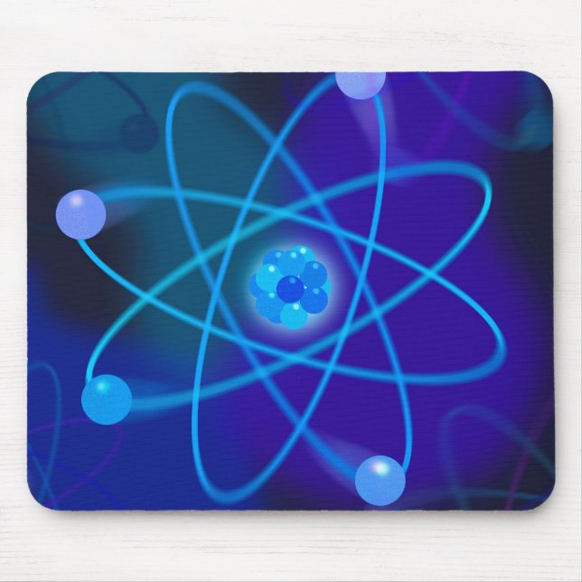 Mousepad Estrutura Atômica Azul Ciência (Frente)
