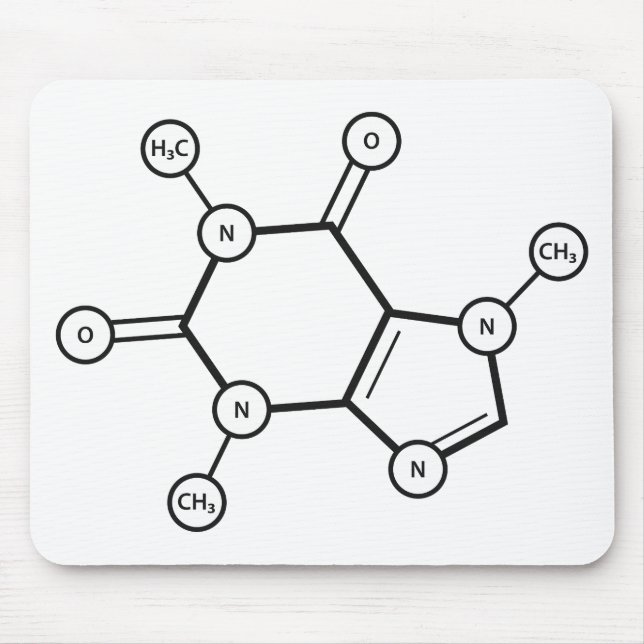 Mousepad estrutura molecular cafeína (Frente)