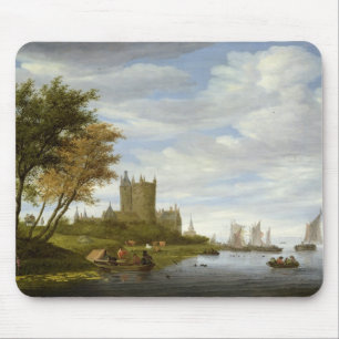 Mousepad Estuário do rio com um castelo